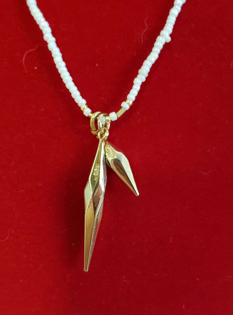 Retired Allison Daniels Two Faced Double Dagger Necklace